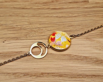 Japanese style women's bracelet in yellow and red gold