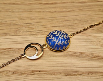 Blue and gold Japanese style women's bracelet