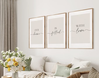 Beige woonkamerprints, set van 3, prints boven de bank, neutrale slaapkamerprint, eetkamerprints, beige huisprint, loungeprints, kunst aan de muur