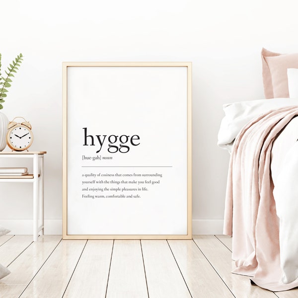 Hygge Definition Wall Print, Wall Art, Scandinavian Home Prints, Nordic, Scandi Decor, Living Room Decor, Cosy Print, Neutral Home Print