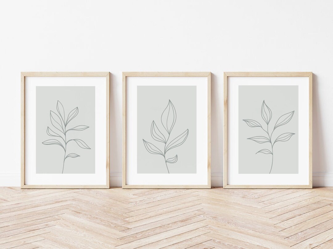 Sage Green Bedroom Prints, Neutral Wall Prints, Set of 3, Botanical Wall Prints, Neutral Bedroom ...