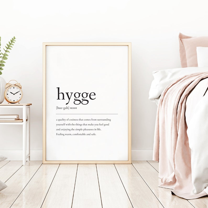 Hygge Definition Wall Print Wall Art Scandinavian Home Etsy