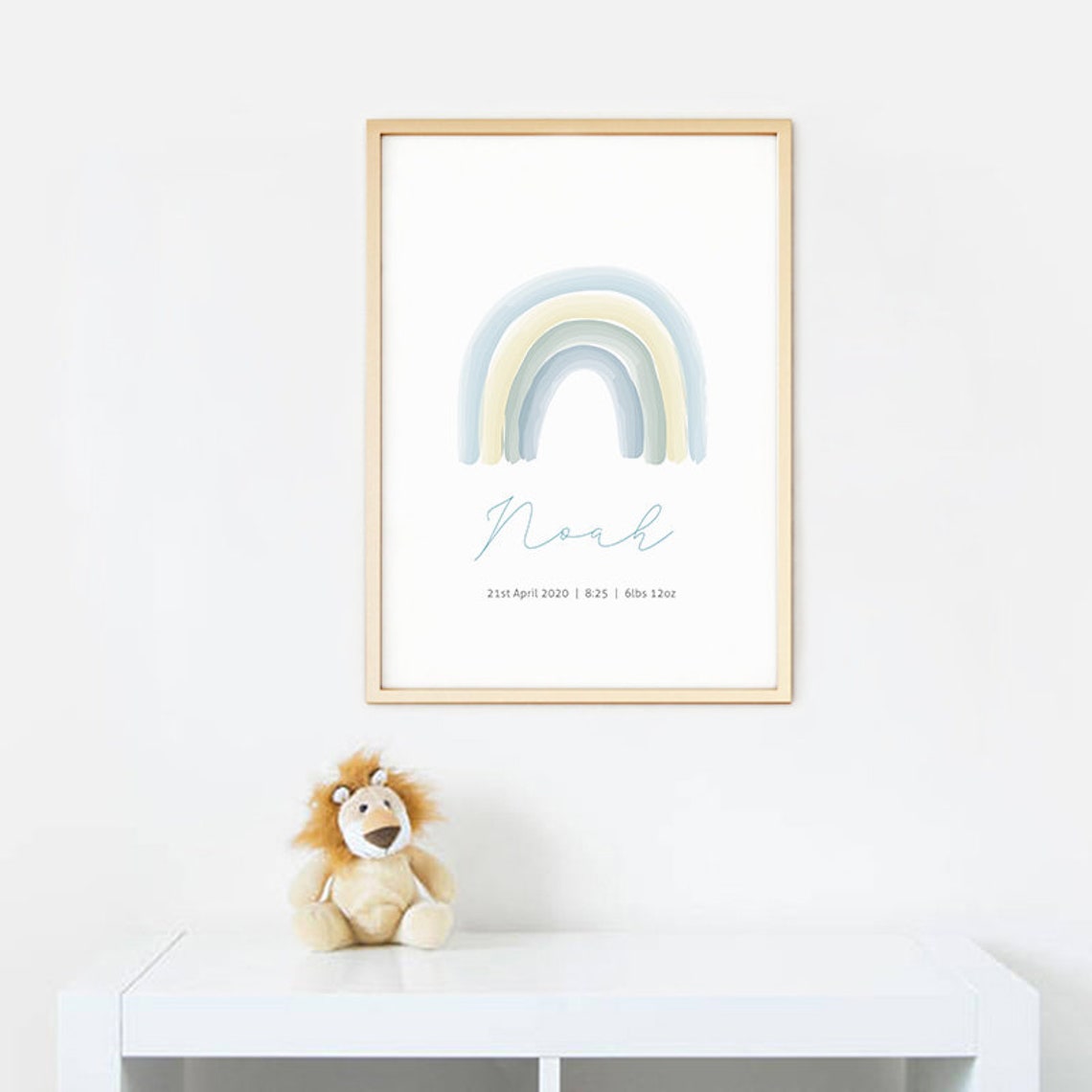 Personalised Name Rainbow Baby Boy Print Nursery Prints New Etsy