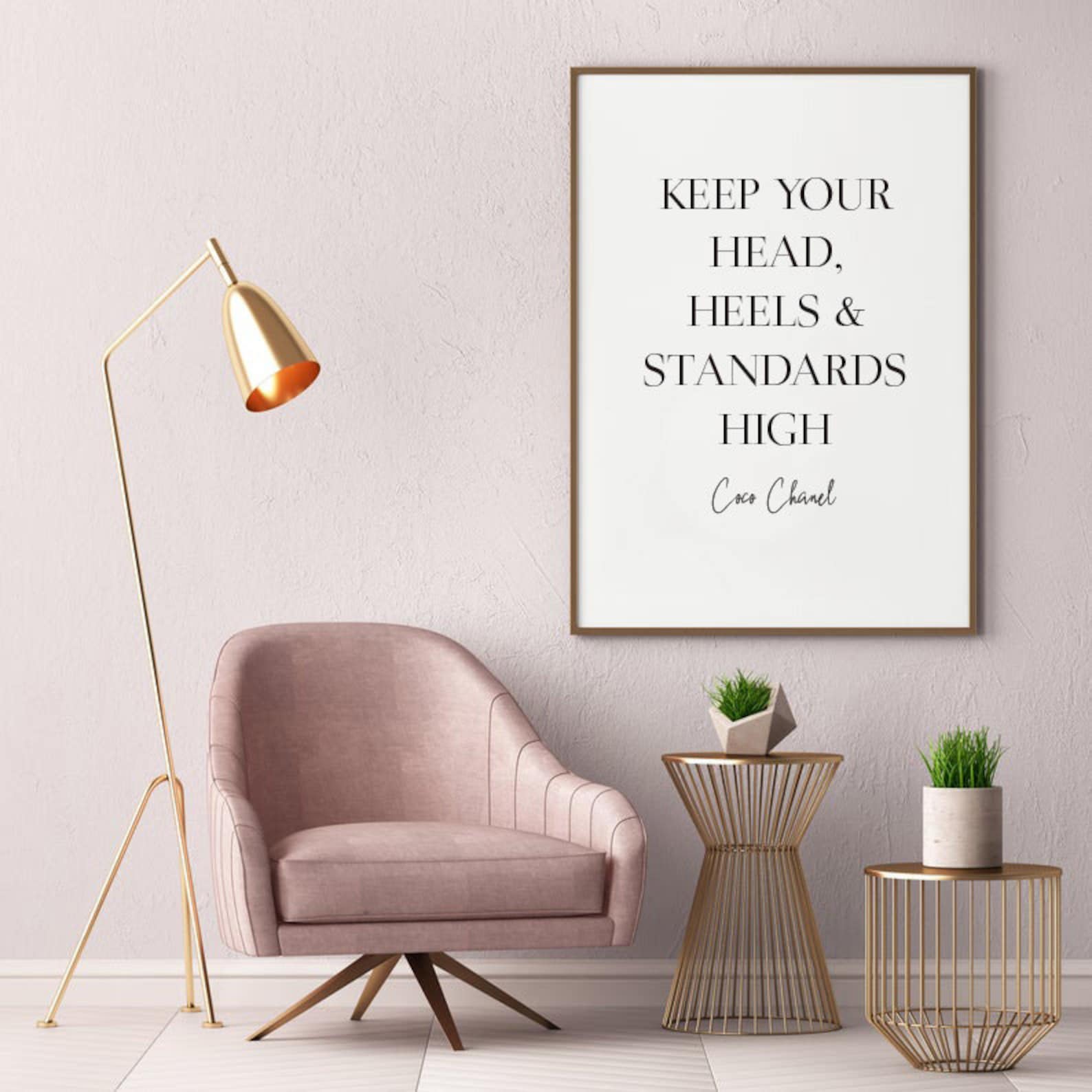 Keep Your Head Heels and Standards High Print Wall Art Etsy