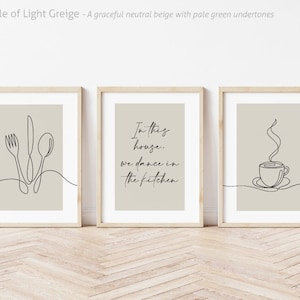 beige kitchen prints, dining room prints, set of 3,... Beige Kitchen Prints, Dining Room Prints, Set of 3, Kitchen Wall Art ...