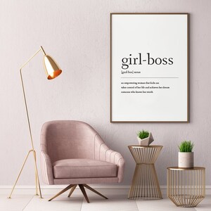 Girl Boss Definition Print, Wall Art, Feminist Print, Home Prints, House Warming Gift, Inspirational Print, Office Print, Bedroom Print image 3
