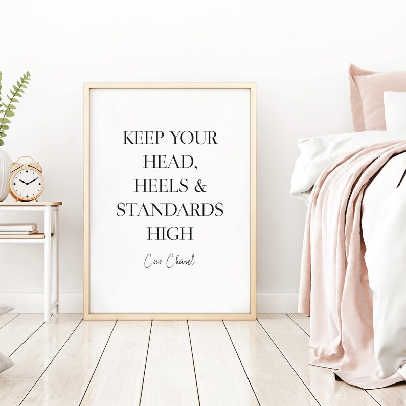 Keep Your Head Heels and Standards High Print Wall Art Etsy