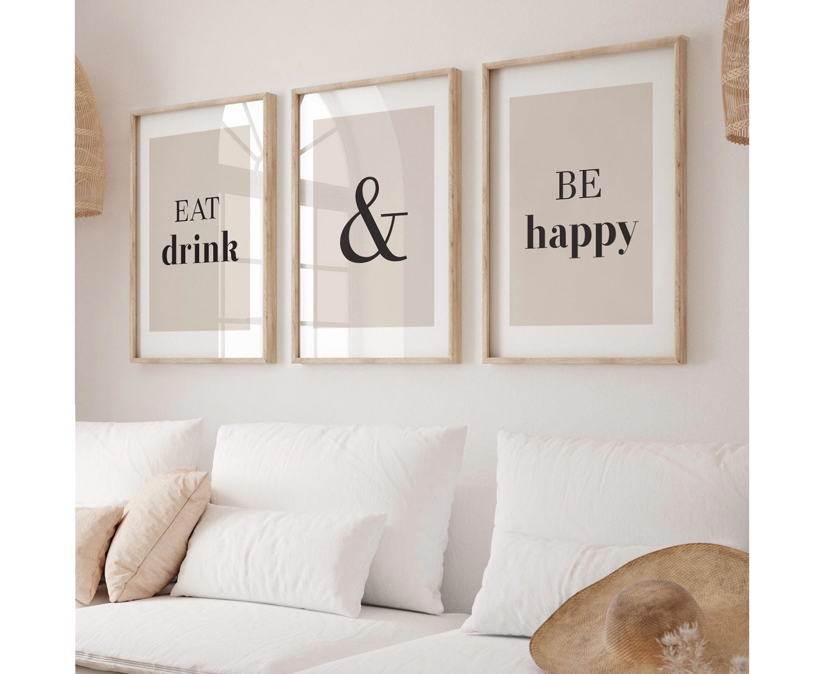 beige kitchen prints, dining room prints, set of 3,... Beige Kitchen Prints, Dining Room Prints, Set of 3, Kitchen Wall Art ...