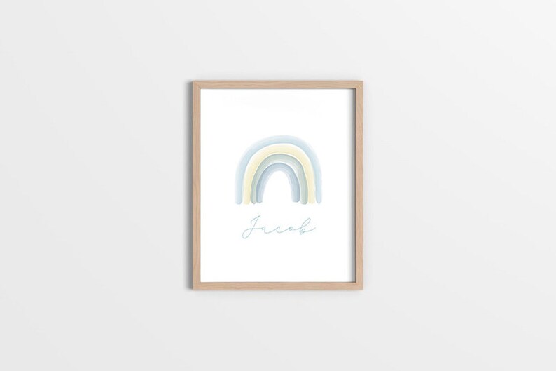 Personalised Name Rainbow Baby Boy Print Nursery Prints New Etsy