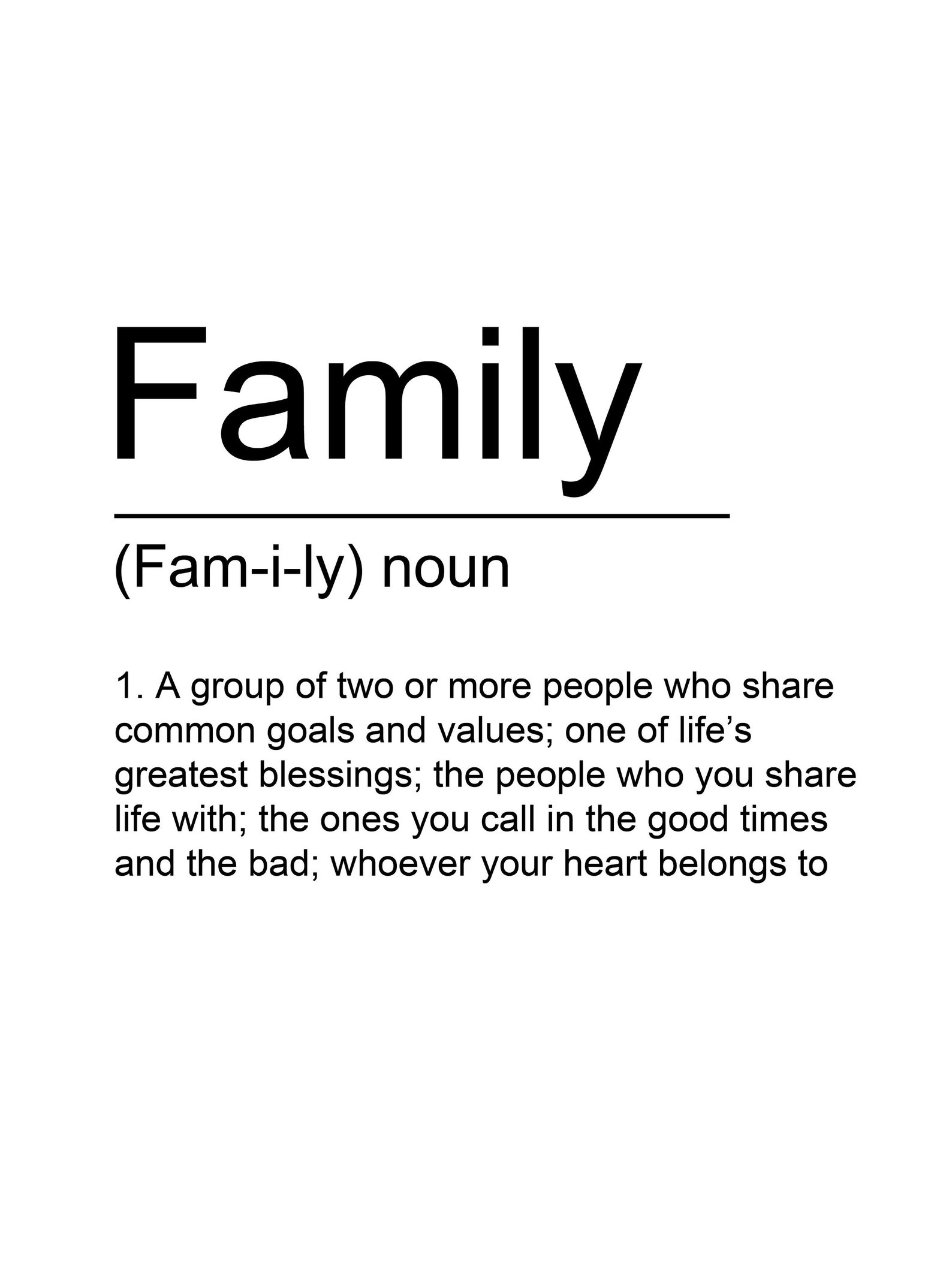 Family Definition Quote Digital Download Wall art Design | Etsy