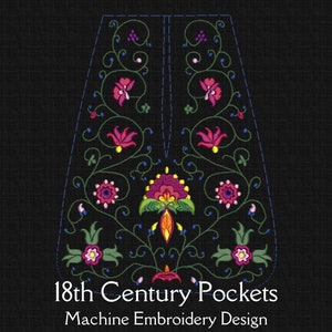 18th Century Pockets for Machine Embroidery. Historical Accessories for Reenacting and LARP