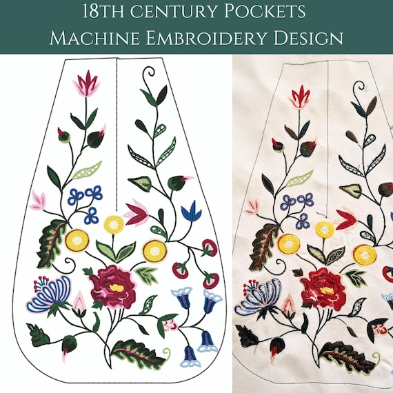 18th Century Pockets for Machine Embroidery. Historical Accessories for Reenacting and LARP