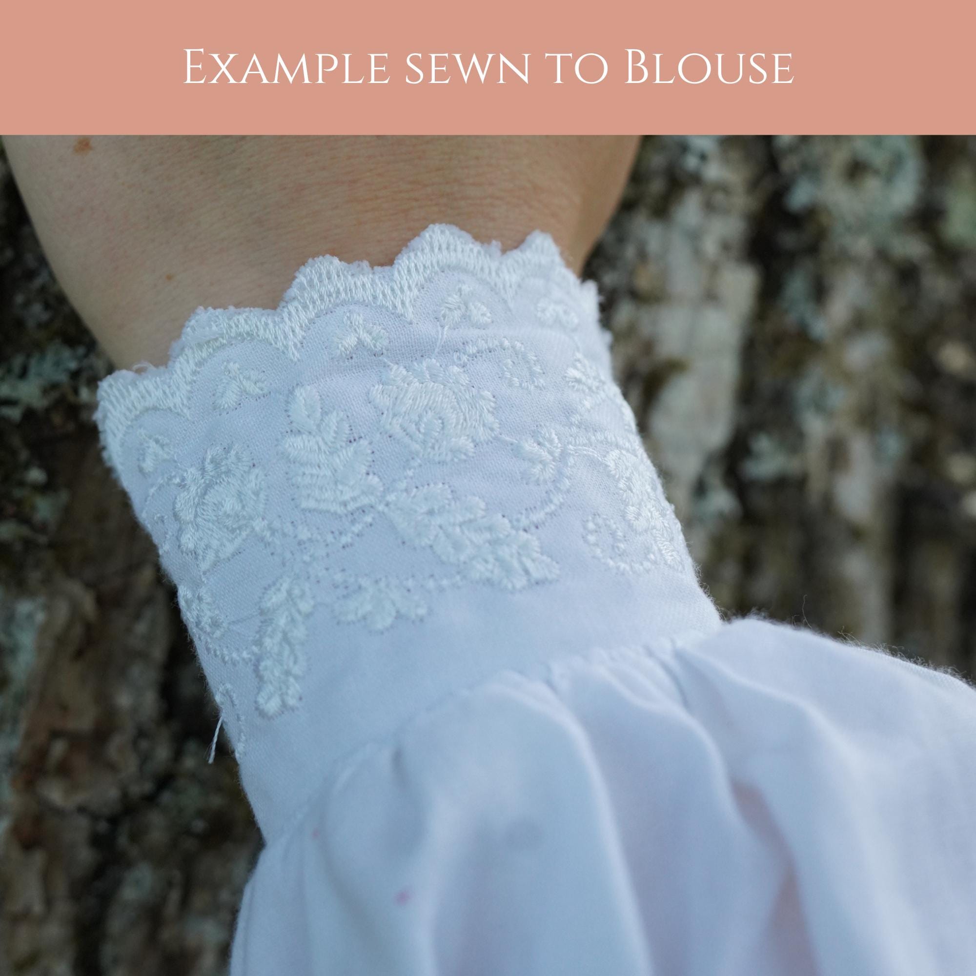 Victorian Cuff Embroidery. Historical Machine Embroidery for 