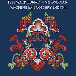 Bunad Embroidery Design - Folk Costume From Norway and Scandinavia -  For machine embroidery - Eastern Telemark