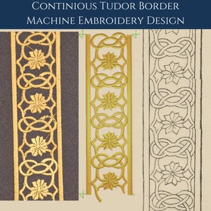 Border Design from the 16th Century. Machine Embroidery Design. Continuous border design. Medieval patterns