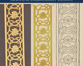 Border Design from the 16th Century. Machine Embroidery Design. Continuous border design. Medieval patterns