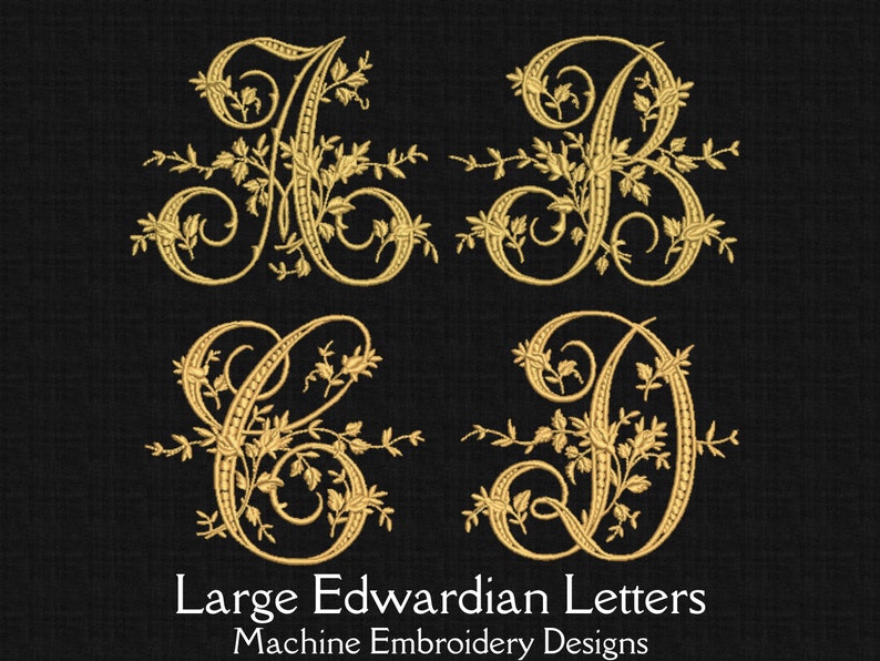 Edwardian Embroidery Letters. Complete Alphabet. Historical Etsy