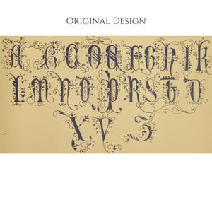 Edwardian Embroidery Font. Historical Machine Embroidery for Weddings ...