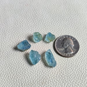 05Pcs Lot Of Blue Aquamarine Rough, Loose Aquamarine Raw For Jewelry Making, Crystal Clear Aquamarine Raw, Aquamarine Specimen A2