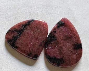 2Pcs Mix Size Pear Shape Amazing Rhodonite Gemstone Rhodonite Cabochon Lot Loose Gemstone For Jewelry Healing Rhodonite Gemstone R12