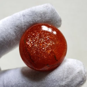 Top Flashy Big Size 58Cts Red Sparkle Gemstone New Lattice Sunstone Cabochon Smooth Polished Clean Sunstone Cabochon Sparkle Sunstone A10