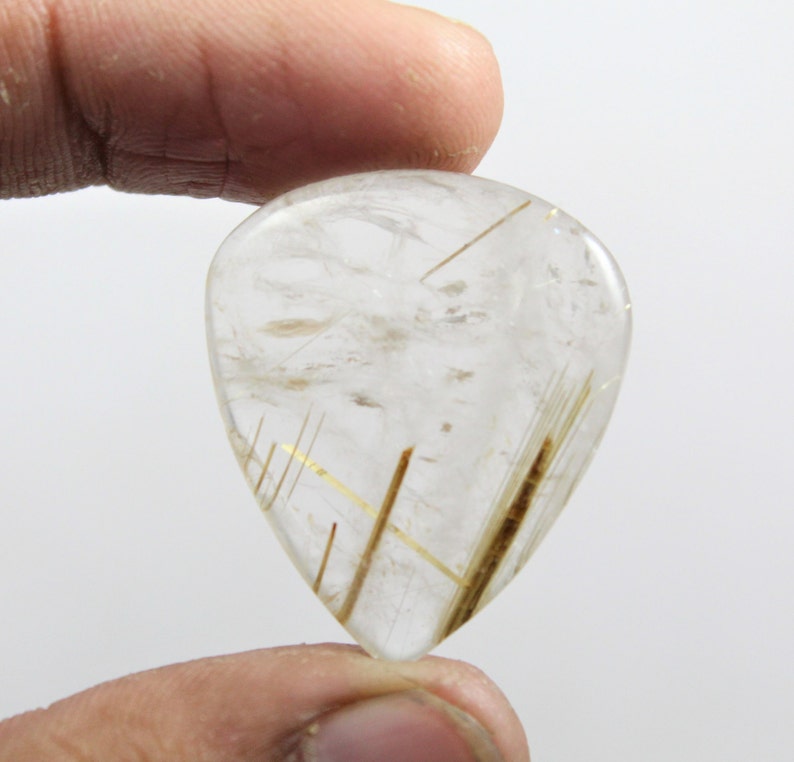 2Pcs Pear Shape Natural Transparent Golden Rutile Quartz Cabochon Loose Gemstone Rutile /& Quartz Lodolite Loose Rutile Gemstone Cabochon G21