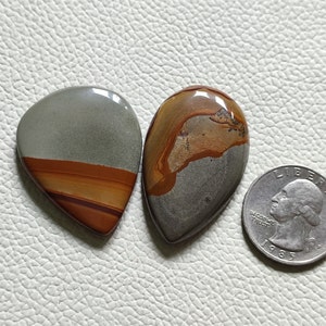 2Pcs Natural Imperial Jasper Cabochon Pear Shape Imperial Jasper Stone Loose Imperial Jasper Gemstone For Jewelry Making Top Quality Jasper8
