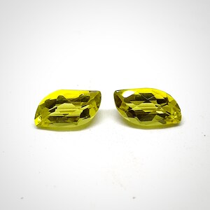 4Crts 100% Natural Lemon Quartz Faceted Gemstone Pair, Lemon Quartz Cuts For Making Jewelry, Clean Lemon Quartz pair, Green Gold Quartz L2