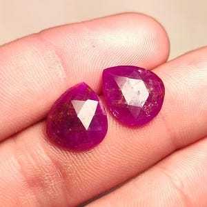 100% Natural Ruby Rose Cut Gemstone Loose Gemstone for Jewelry Making | Unique Rose Cut Ruby Gemstone | Healing Crystal Ruby Pair