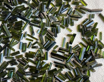 50Cts From Lot Natural Clean Green Tourmaline Pencil Natural Shape Tourmaline Rough For Jewelry Tourmaline Raw Material Approx 45-50 Pcs