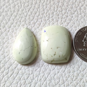 02 Pieces Top Quality Natural Lemon Chrysoprase Cabochon Smooth Lemon Chrysoprase Gemstone Cabochon Handmade Polished Chrysoprase L12
