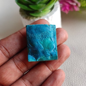 Rectangle Shape Natural Earth Minded Chrysocolla And Malachite Gemstone Druzy For Making Jewelry Home Decor C6