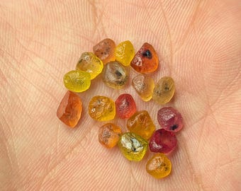 17Pcs 27Cts Natural&Genuine Clean Multi Sapphire Rough Lot, Tanzania Sapphire , Rare Blue Ink Dot Sapphire Rough, Loose Multi Sapphire Rough