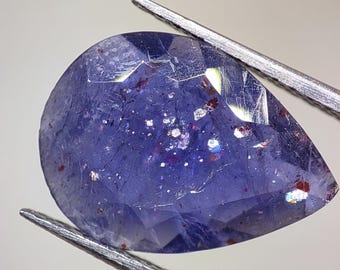 AAA Naturalny Niebieski Kamień Słoneczny Iolit Kamień Szlifowany Gruszkowy 14 x 10 MM Piękny fasetowany Błyszczący Niebieski Kamień Słoneczny Krwawy Kamień Iolitowy Do Biżuterii