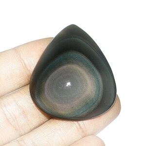schöne Herz-Form-hochwertige natürliche schwarze Regenbogen-Obsidian Cabochon Edelstein für die Herstellung von Schmuck B1