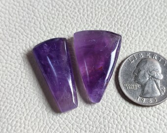 02 peças 59 quilates qualidade superior cabochão de ametista natural pedra preciosa para fazer joias pedra de aniversário de fevereiro pedra preciosa de ametista transparente a112