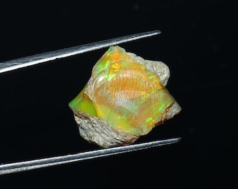 15Carats 100% Natural Multi Fire Raw Ethiopian Opal Rough Loose Ethiopian Opal Earth Minded Rough For Making Jewelry O10