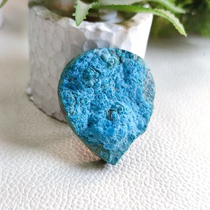 01 Pcs 84 Cts Heart Shape Natural&Genuine Chrysocolla With Dendritic Malachite Druzy Gemstone Specimen C39