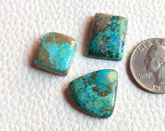 Lot de pierres précieuses cabochon chrysocolle azurite naturelle de qualité supérieure pour la fabrication de bijoux en forme de mélange de pierres précieuses azurite en vrac A2