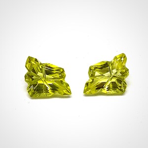 4.35Cts 100% Natural Lemon Quartz Faceted Gemstone Pair, Lemon Quartz Cuts For Making Jewelry, Clean Lemon Quartz pair, Green Gold Quartz L7