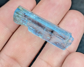 Rare Big 37x11MM 32Cts 100% Natural Aquamarine Pencil Earth Mined Clean Top Quality Aquamarine Pencil Rough