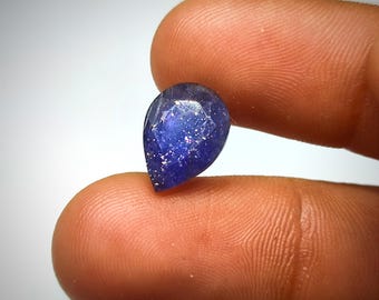 Piedra preciosa facetada de iolita azul oscuro 100 % natural, corte de iolita en forma de lágrima, iolita inyectada en sangre natural, iolita de fuego brillante IS63