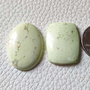 02 Pieces Top Quality Natural Lemon Chrysoprase Cabochon Smooth Lemon Chrysoprase Gemstone Cabochon Handmade Polished Chrysoprase L2