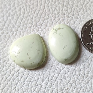 02 Pieces Top Quality Natural Lemon Chrysoprase Cabochon Smooth Lemon Chrysoprase Gemstone Cabochon Handmade Polished Chrysoprase L10