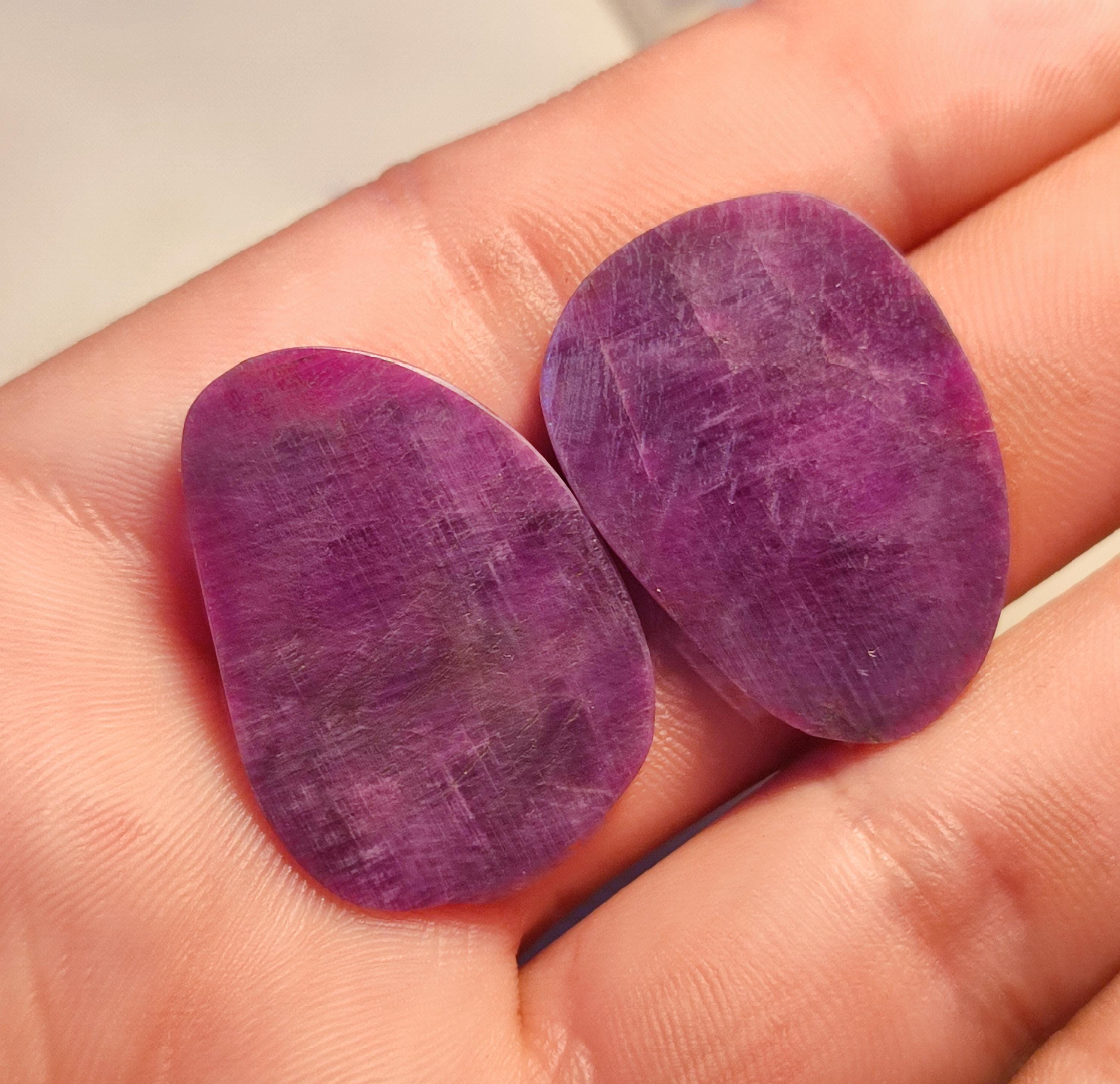 48cts Big Size Natural Ruby Rose Cut Slice Pair Precious Ruby Slice ...