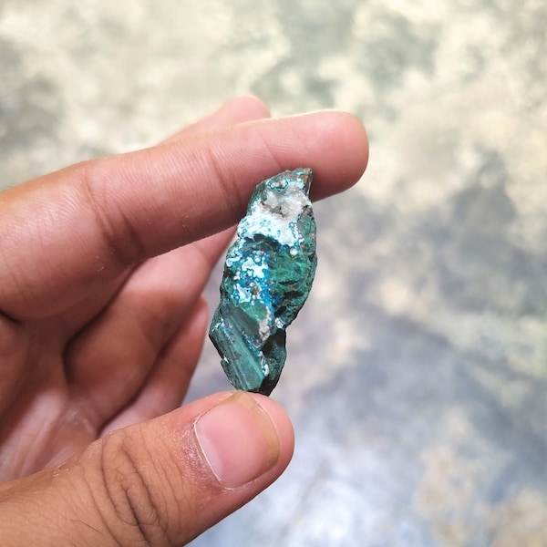 75Cts Rare Chrysocolla Druzy Square Crystallized Chrysocolla On Matrix Druzy Quartz on Crysocolla Calcite Fine Mineral Specimen A7