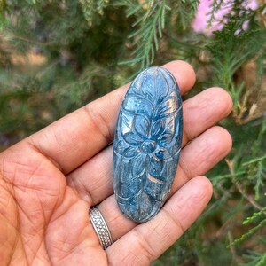 171Cts Big kyanite Carving Gemstone For Jewelry Making Purpose| Quartz Crystal Gifts| Long Oval Shape Kyanite Crystals| RARE FIND KYANITE