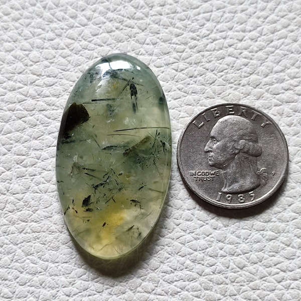 01 Pcs Fine Quality Natural Green Prehnite Cabochon Gemstone For Making Jewelry Pendant Size Oval Shape Loose Prehnite Cabochon Gemstone