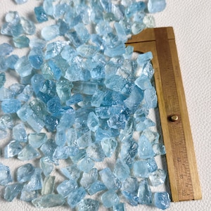 100Cts From Lot Dark Beautiful Blue Color Aquamarine 100% Natural Raw Blue Aquamarine Crystal Gemstone For Making Jewelry Loose AquamarineA1