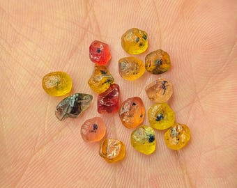 15Pcs 25Cts Natural&Genuine Multi Sapphire Rough Lot, Songea Tanzania Sapphire Rare Blue Ink Dot Multi Sapphire Rough, Loose Sapphire Rough